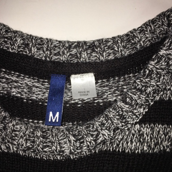 Divided Black & White Pullover Sweater Size Medium - Picture 2 of 6